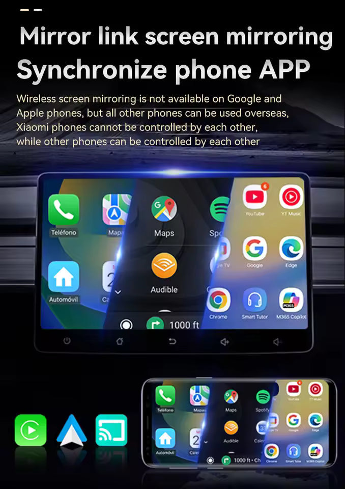 3-in-1 Wireless Apple CarPlay & Android Auto Adapter with Screen Mirroring